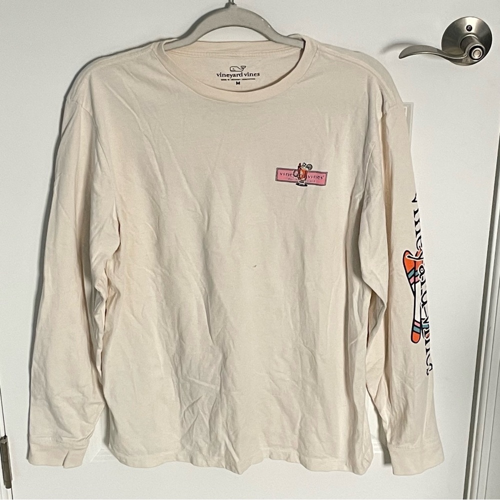 Vineyard Vines Hot Toddy Logo Box Long Sleeve Tee Size Medium 47917 - Picture 2 of 11